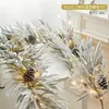 Decoración Navideña Ratán Encriptado Hotel Centro Comercial Ventana Escalera Escena Diseño Nieve Flockada Ratán Colgantes de Puerta
