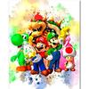 Póster de acuarela pintado con aerosol del juego Super Mario de Amazon, pintura decorativa infantil de dibujos animados.