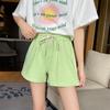 Shorts Esportivos Atacado Feminino Verão Finos Roupa Externa Versátil Cintura Alta Emagrecedor Soltos Casuais Calças de Cinco Pontos Largas em Forma de A