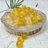 Piedra ojo de gato amarilla cuentas sueltas diy cuentas pulsera de cuentas amarillo aceite de pollo cuentas redondas borla material tejido a mano accesorios antiguos