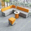 Canto Sofá Criativo Recepção de Escritório Área de Lounge Cabine Sofá de Negociação Mesa de Centro Simples Moderna