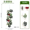 Folha de Pinheiro Vermelha com Frutas Vermelhas em Galho Pendurado com Pinha Decoração de Parede de Natal Festival Europeu e Americano Decoração de Porta Planta Artificial