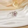 Anillo Giratorio Personalizado para Mujer con Circonita Microincrustada, Elegante y Fresco, Sensación de Alta Gama, Joyería Versátil de Anillo Redondo Full Diamond
