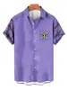 Camisa Criativa Elemento Cruzado Nova 2025 Estampa Digital 3D Camisa Tendência Solta de Manga Curta Top Masculino