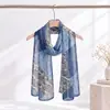 Bufanda ligera de georgette, 50*160 cm, nuevo diseño estampado, bufanda larga, bufanda protectora solar, bufanda de playa para exteriores para mujer, decoración de seda