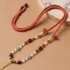 Pingente Cordão de Agata Jade Dongling Tecido à Mão Pingente Jade Dourado Esmeralda Artigos de Alta Qualidade Cordão para Homens e Mulheres Ajustável