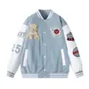 Chaqueta Cardigan Exclusiva Transfronteriza Americana Marca de Moda Retro Uniforme de Béisbol Chaqueta Abrigo Casual Versátil Hombre