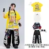 Roupas Infantis da Moda Street Dance Estilo de Rua Meninos e Meninas Conjunto de Manga Curta Roupa de Performance de Dança Hip Hop Infantil Moda Estilo de Rua