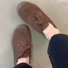 Mocasines de mujer de estilo retro 2026, zapatos casuales con cordones de suela gruesa, zapatos que aumentan la altura para personas menudas, zapatillas de moda estilo alemán