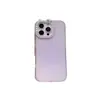 Funda para Teléfono Móvil de Gel de Color Puro con Orejas de Gato y Lente con Pedrería Adecuada para Iphone16Pro Max Apple 17 Nuevo Modelo 14/15