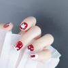 Coelho Vermelho falso unha patch Ano Novo trabalhador sênior ins Vento branco manicure destacável usar peça de unha atacado