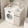 Gabinete de lavandería para balcón con fregadero integrado y tabla de lavar, gabinete para lavadora de carga frontal, combinación de gabinetes de baño, venta al por mayor de fábrica