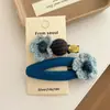 Pasador de Pelo Naranja y Azul Pasador de Pelo Oso Lindo Pinza Bb Diseño de Nicho Femenino Nuevos Accesorios para el Cabello de Otoño e Invierno