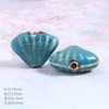 Contas de cerâmica coloridas vieira flor esmalte colar pulseira acessórios contas de porcelana diy pequenos acessórios contas de cerâmica material feito à mão