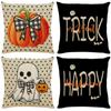 Funda de Almohada de Halloween al Por Mayor de Amazon Transfronteriza Popular Temu Lino Felpa Cuadrada Funda de Almohada Funda de Almohada Cómoda