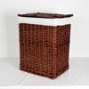 Cesto de roupa suja trançado cesto de roupa suja com tampa grande de rattan cesto de armazenamento de vime para roupa suja loja de panela quente balde de roupa suja atacado
