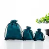 Bolsa de almacenamiento satinada brillante con cordón y logo impreso, bolsa de almacenamiento a prueba de polvo para accesorios y regalos, bolsa de embalaje para joyas