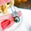 Collar Transfronterizo Nuevo Colgante de Perla Trébol Plata de Ley S925 para Mujer Verano Simple y Versátil Flor Atmosférica Hebilla Universal