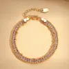 Pulseira Ajustável de Corrente Enrolada com Pedras de Diamante Metálicas Europeia e Americana, Retrô, Simples, Fashion, Luxo Leve, Joias de Alta Qualidade para Mulheres