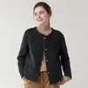 Abrigo de Lana Redondo de Manga Corta Doble Cara para Mujer, Nuevo Estilo Otoño e Invierno, Abrigo de Solapa Simple Inspirado en Chanel para Figuras Pequeñas