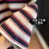 Camiseta de Manga Corta de Punto de Alta Gama Resistente Cómoda con Bloques de Color Rayas y Logo Bordado para Mujer Primavera 2026