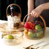 Luz luxo cesta de vidro portátil avançado prato de frutas salada prato de frutas secas casa simples sala de estar moderna Net balde de vinho vermelho
