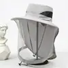Mascarilla facial de malla transpirable para pesca nocturna, sombrero para exteriores a prueba de insectos y mosquitos, sombrero de pesca para hombre, cubierta facial, protección solar, sombrero a prueba de abejas para mujer