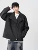 Ropa de Abrigo de Lana Sarga Estilo Retro Old Money para Hombre Otoño e Invierno Marca de Tendencia Diseño Corto Rompevientos Chaqueta Holgada