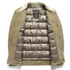 Chaqueta de Plumas para Hombre con Cuello de Pana y Lana de Cordero 90% Plumón de Pato Blanco Ropa de Abrigo para Edad Media y Jóvenes Otoño/Invierno Chaqueta de Plumas de Estilo Workwear con Caída