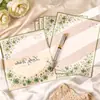 Set de papelería artística de color verde fresco (membrete y sobre) y tarjetas de felicitación de bendición escritas a mano con mariposas y flores de alto valor para premios de estudiantes