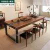 Conjunto de mesa e cadeiras para chá, uma mesa e cinco cadeiras, mesa de chá em estilo nórdico e novo chinês, adequado para discussões de negócios e uso em escritório, mesa de chá grande, mesa de centro