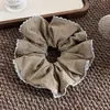 Estilo Coreano Tela de Alta Gama Bloque de Color Borde Recortado Liga para el Pelo Tipo Intestino Grueso para Mujer Elegante Moño Cola de Caballo Cuerda para el Pelo Flor para el Pelo Accesorios para el Cabello