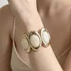 Pulseras Redondas de Resina de Alta Gama, Nuevas, de Tendencia Transfronteriza Europea y Americana, Joyería Versátil y de Moda al por Mayor