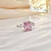 Anillo de Flor de Cristal de Diamante Flash Popular Japonés y Coreano con Zircón Microincrustado Dulce Versátil Flor de Amor Anillo Abierto Pulsera
