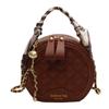 Bolso sobaquero bordado rómbico 2024 verano nuevo bolso de mujer popular textura cadena bolso bandolera portátil pequeño bolso redondo