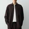 Momaik Conjunto Casual Estilo Americano de Mistura de Tencel e Linho Refrescante para Homens Camisa de Manga Longa e Calça Casual