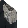 Adorno de Hombro de Moda de Lujo con Pedrería Completa Borla Metálica Hombrera Broche Decoración de Hombro Personalizada para Hombres Mujeres Accesorios para Vestidos DIY