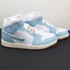 Putian Zapatillas de Baloncesto Aj1 de Alta Calidad Año del Caballo Jordan 1 Azul Carolina del Norte Moda Clásica Versátiles Casuales Deportivas para Hombres y Mujeres