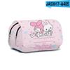 Estuche para Lápices Plegable de Gran Capacidad de Doble Capa con Estampado Perimetral Nuevo Sanrio Meruti Estuche de Papelería para Niños