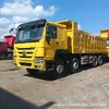 Caminhão Basculante Howo Usado Exportação para a África Caminhão Basculante de Quatro Rodas Dianteiras e Oito Rodas Traseiras Veículo de Transporte Basculante de 371 Cavalos de Potência