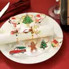 Anillo para Servilleta Navideño Transfronterizo Hebilla Creativa de Metal para Servilleta Anillo de Tela Plateado Dorado Suministros de Decoración de Mesa para Hotel
