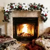 Enredadera de Bayas Rojas Navideñas 180 cm / 2.7 m Enredadera Decorativa Roja Densa para Navidad Enredadera de Puerta Decoración de Puerta