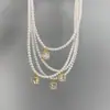 Collar Chenghuanji Cubo de Azúcar Cuentas Xiaomi Color Perla Vidrio de Alta Calidad Perla de Imitación Gargantilla Estilo Sencillo para el Día a Día