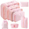 Conjunto de Armazenamento para Viagem Amazon Bolsa de Armazenamento para Viagem Conjunto de Oito Peças Bolsa de Armazenamento para Organização de Roupas de Viagem