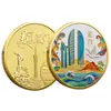 Monedas conmemorativas metálicas personalizadas a color por ambas caras para zonas escénicas, monedas de colección de monumentos de ciudades de turismo cultural, personalizables