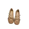 Zapatos Mary Jane de ballet franceses para mujer, nueva colección de otoño 2026, con detalle de lazo, adecuados para combinar con vestidos, de suela plana, suela suave y diseño de punta poco profunda