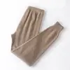 Pantalones térmicos de lana pura para mujer, leggings de punto ajustados para otoño e invierno, de cintura alta, estilo masculino, hechos con lana australiana pura, hilo grueso
