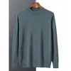 Suéter Masculino 100% Caxemira Fio 68 Malha Fina Gola Alta Meia Camisa Básica Casual de Negócios Confortável Macio e Delicado Fino