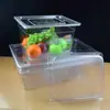 PC Acrílico Transparente Peças Bacia Frutas Pesca Caixa Conservação Frescor Pó de Gelo Ingredientes Bacia Malatang Caixa Retangular Fração
