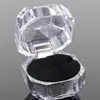 Caja de Empaque para Joyería, Caja de Empaque Transparente Acrílica con Tapa abatible, Caja de Empaque para Joyería, Caja para Anillos, Caja de Almacenamiento de Joyería de Cristal